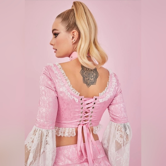 Sugar Thrillz: Princess Perfection Tapestry Lace Trim Top Size XS NWT Dolls Kill - Picture 9 of 16